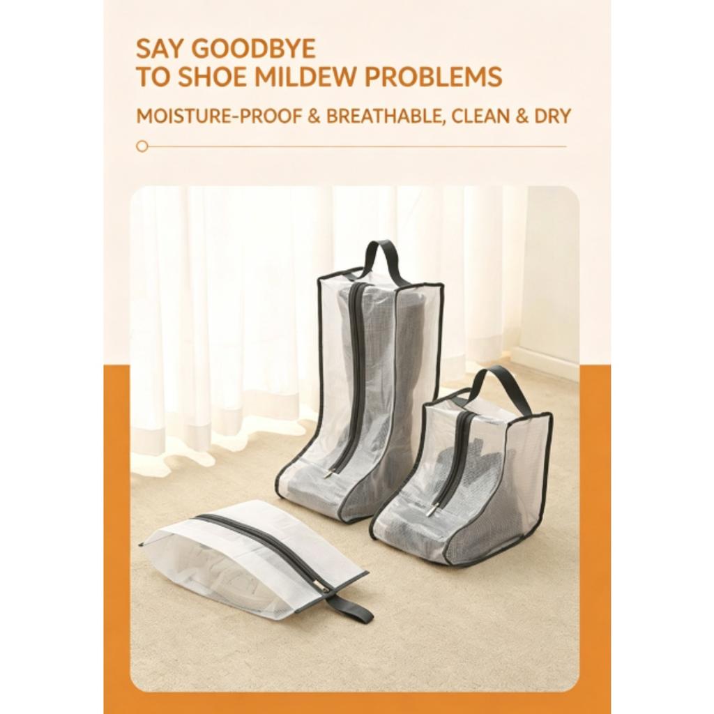 Shoe Storage Bag, Seasonal Long Boots, Dust Bag, Waterproof and Moisture-proof Clip Net Protection Set, Shoe Bag