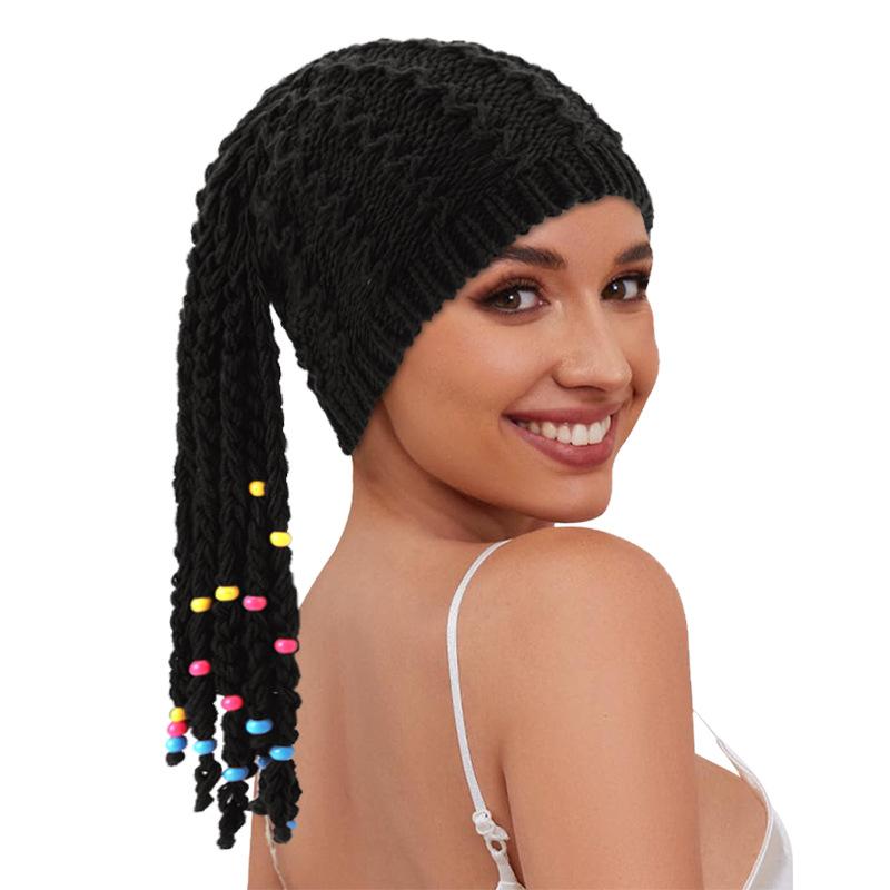 Hand-woven Braided Wool Hat, Autumn and Winter Warm Wig Hat, Funny Hat, Festival Hat
