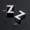 DZ Stainless Steel 26 English 3D Letter Pendant Necklace - Handmade Niche Design