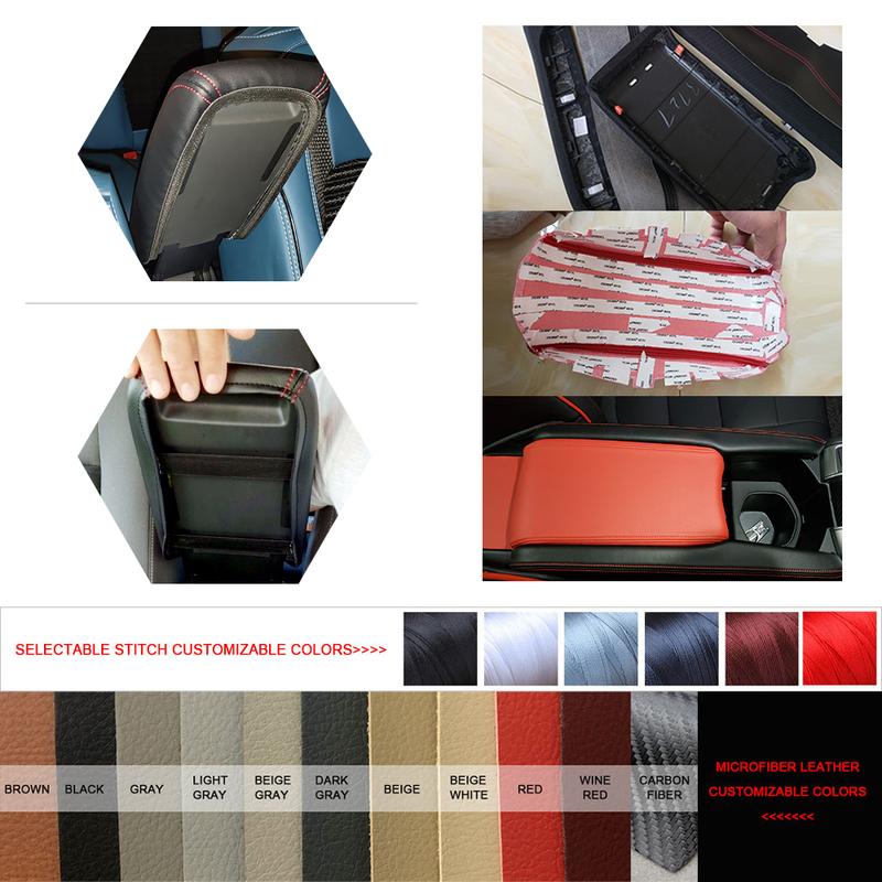 Car Accessories Center Console Armrest Box Leather Cover Trim For VW Beetle 2013 2014 2015 2016 2017 2018 elastic band type