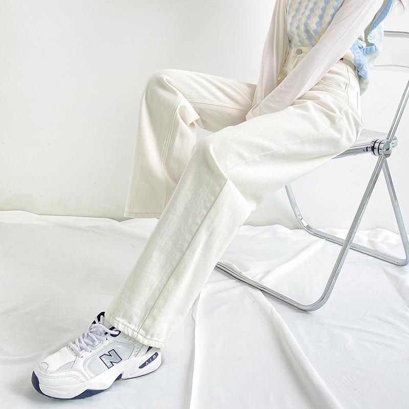 FiveFive Woman Jeans High Waist Wide Leg Cotton Denim Clothing Streetwear Vintage Fashion Harajuku Straight Pants