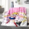 1pc Sailor Moon Adventure Flannel Blanket for Super Soft Cute Comfort Blanket for Travel Bedding Couch Sofa Blanket Y73022