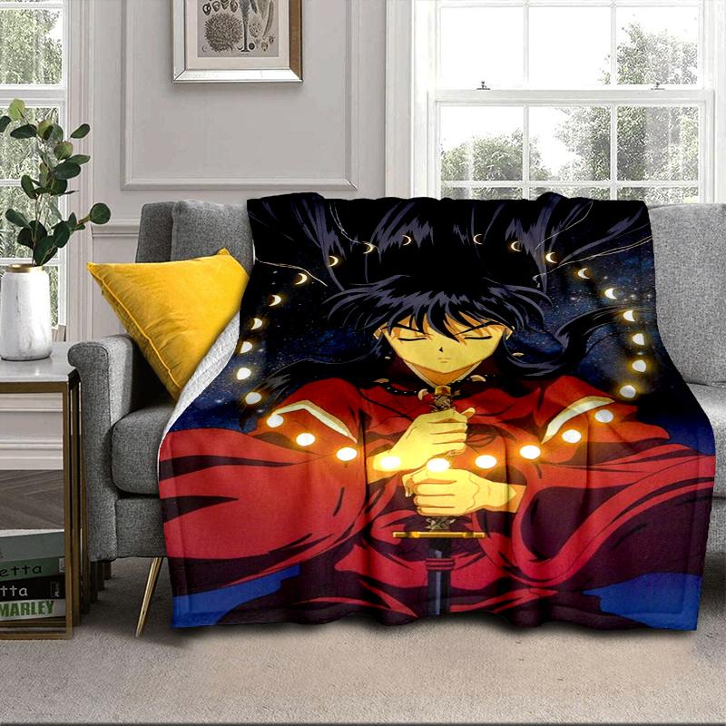 Anime Sessho-maru Blanket Flannel Blanket for Bed, Sofa, Camping, Hiking, Picnic Essentials, Gift for Family Fan Gifts