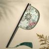 Long Handle Chinese Style Fan Exquisite Decorative Fan Home Decoration Hand Held Fans  Summer