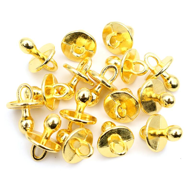 

30pcs Charms baby pacifier binky teether 14x10mm handmade Craft pendant making,Tibetan Silver Plated,DIY for bracelet necklace золотий