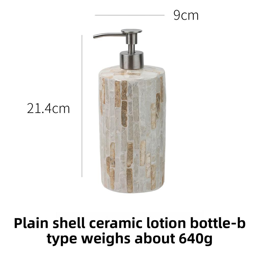 Natural Seashell Soap Dispenser Ceramic Hand Sanitizer Bottle Lotion Bottle Dispenser Bottle Hotel Home Bathroom Accessories