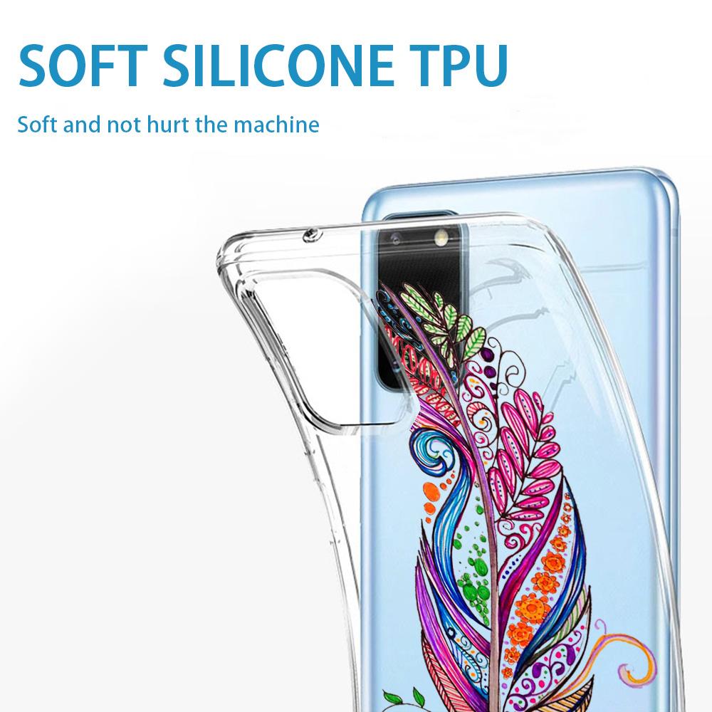 Colorful Feathers Case For Samsung Galaxy A53 A52 A52s A33 A32 A22 A13 5g A12 A03 A12 A50 A51 A70 A71 A72 A42 A11 Soft Tpu Cover
