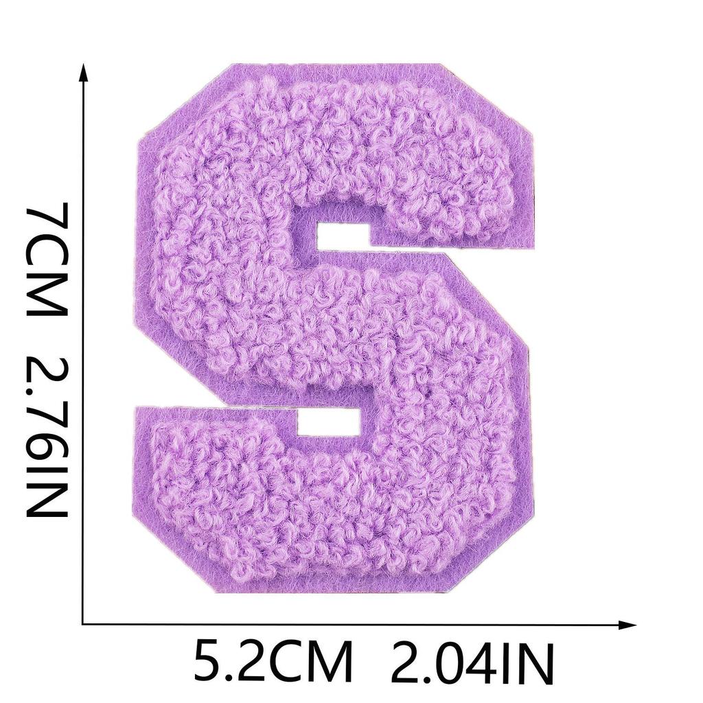 Xiao Tian Colorful 7cm Chenille A-Z Alphabet Embroidered Cloth Patch for Bags