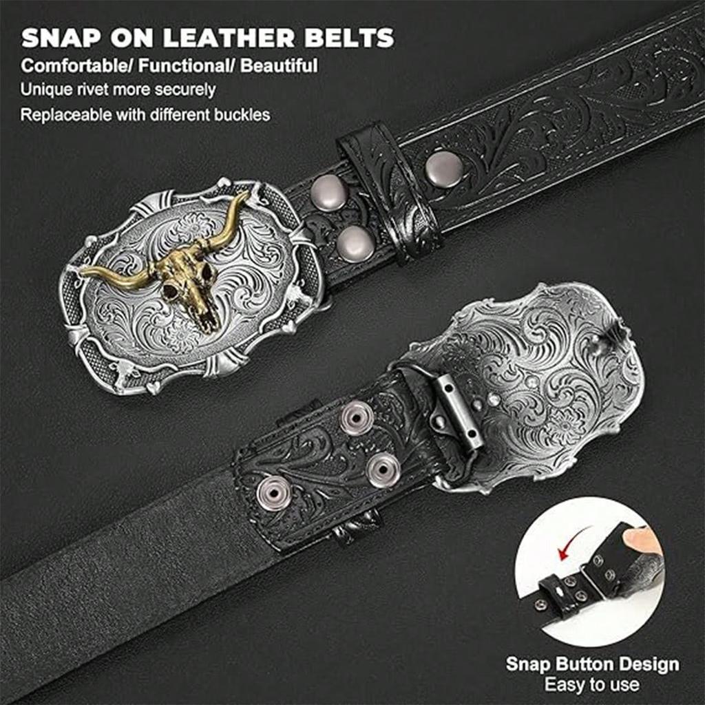 Amerikaanse Western Cowboy Retro Reliëf Jeans Riem Herenriem