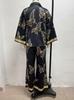 Pink Gold Butterfly Print Women's Two-Piece Suit with Lapel Wide Sleeve Shirt and Drape Wide-Leg Pants