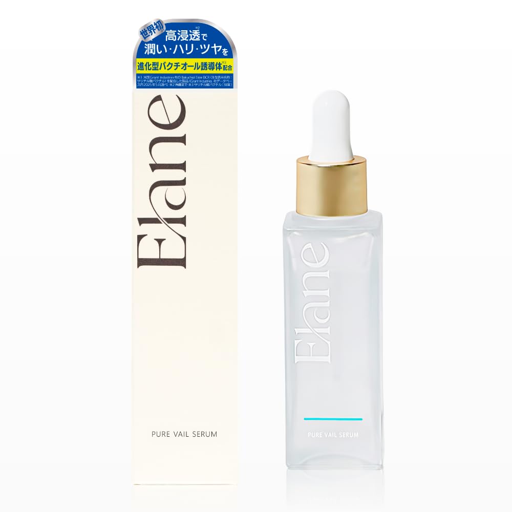 Elane EL Pure Veil Serum 30mL: World s first serum containing bakuchiol derivative. Contains bakuchiol, retinol, anti-aging, moisturizing, and skin co