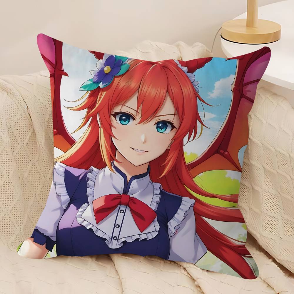 Anime D-Dragon-Maid Cushion Cover Inches Farmhouse Decor Home Throw Pillow Covers For Couch Decorations