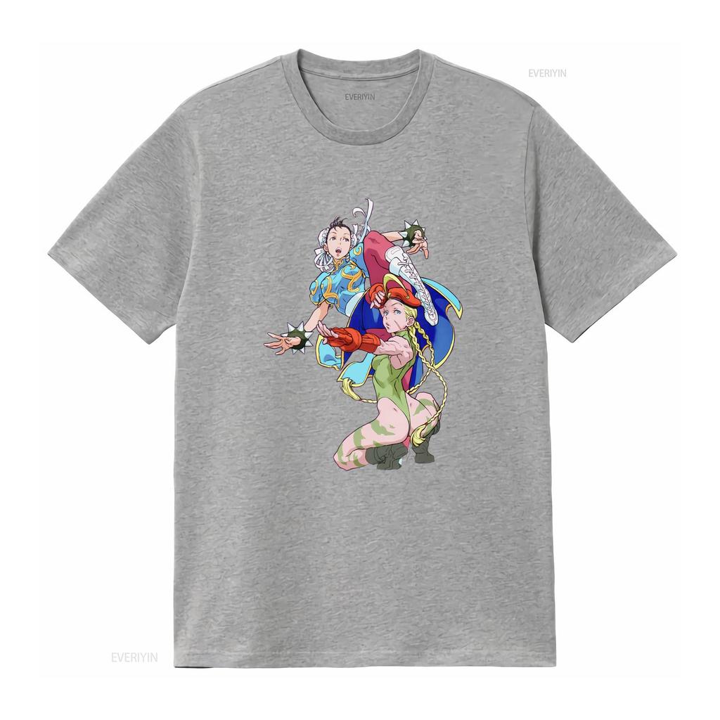 Chun Li Cammy Kung Fu Fighting Premium T Shirt Characters Art s vintage Washed graphic Stretched Slightly Soft Unisex