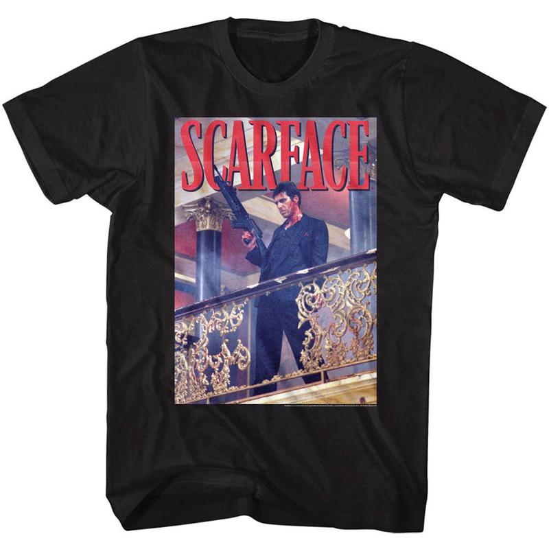 Scarface Tony Montana Balcony Railing Shot Unisex T-Shirt Big Gun Pacino Gangster S