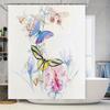 Butterfly Floral Shower Curtain Bathroom Decor Waterproof Fabric Print Home Decoration Window Covering White Size: 180X240cm