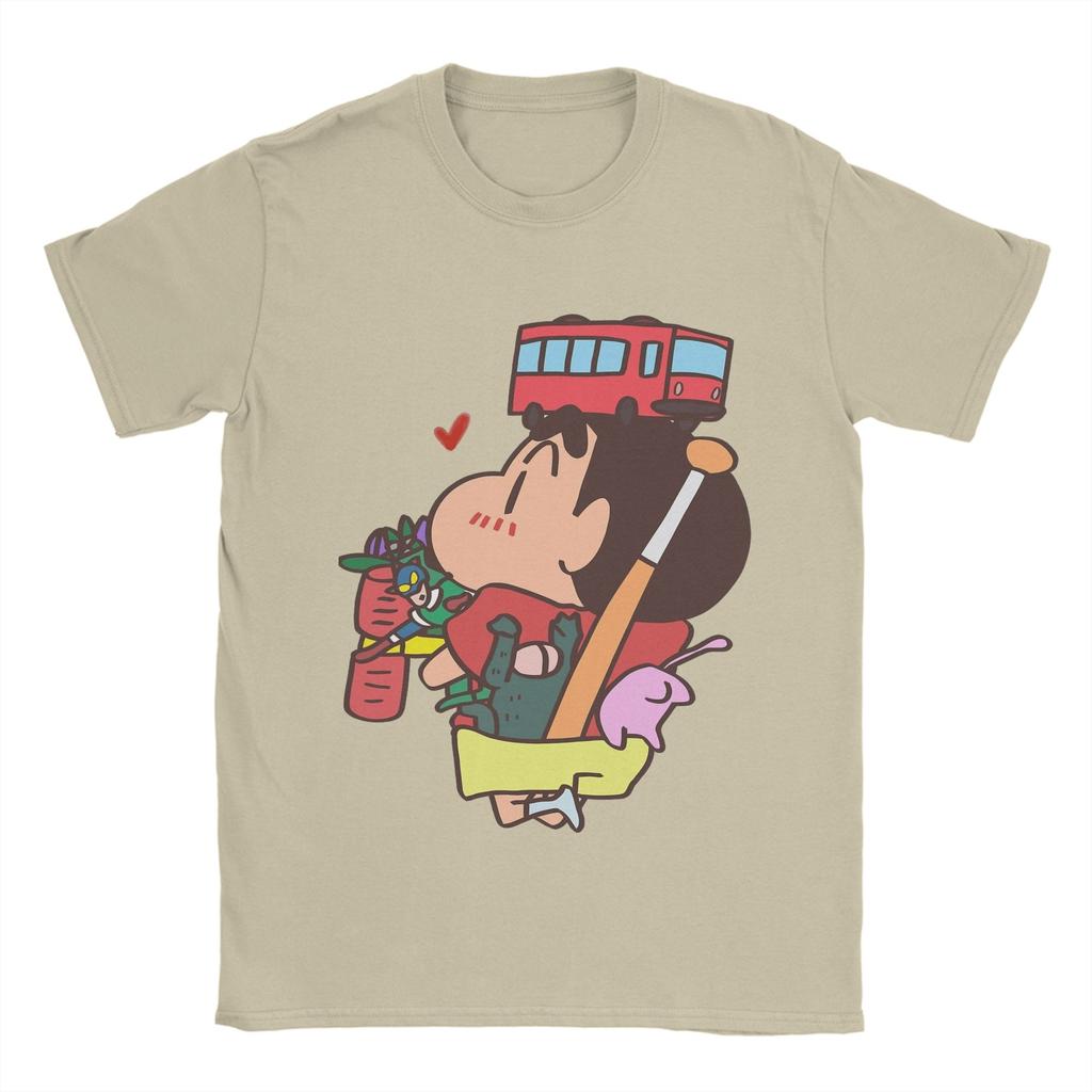 Crayon Shin-chan  T Shirt Men's  Cotton Vintage T-Shirts Crew Neck  Tee Shirt Short Sleeve Tops Gift Idea