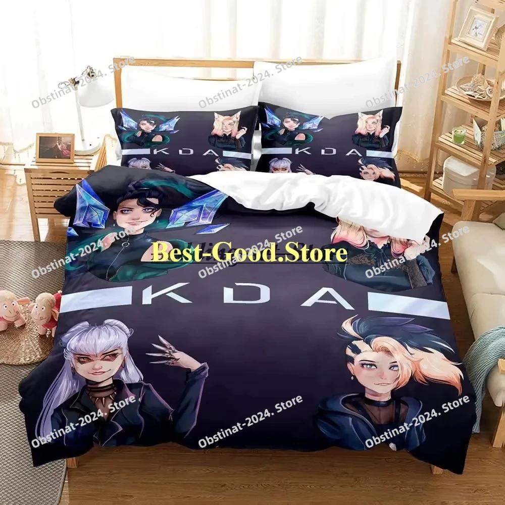 Game Kda The Baddest Bedding Set Single Twin Full Queen King Size Bed Set Aldult Kid Bedroom Duvetcover Sets Anime Bed Sheet Set
