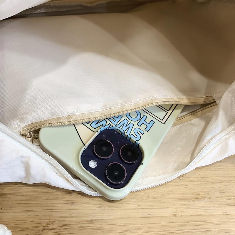 Нейлоновая сумка женская однотонная сумка через плечо большая вместительная сумка через — фото 15