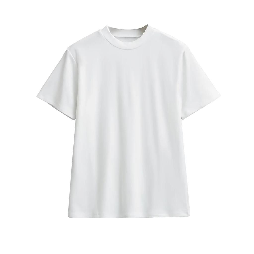 Women's Basic Round Neck Loose Short Sleeve T-shirt, Elegant Versatile Casual Pullover Top