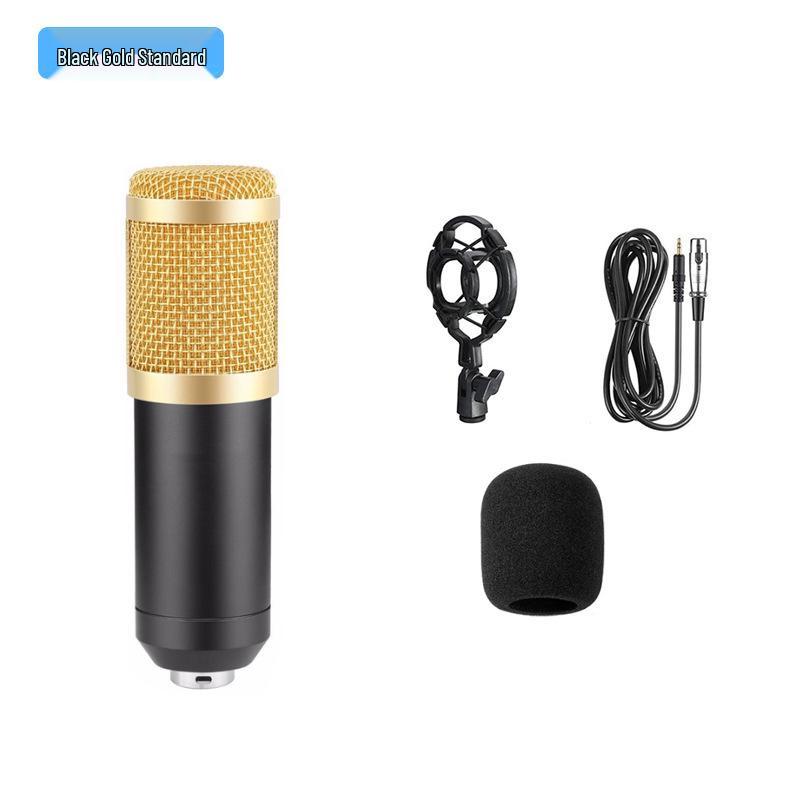 BM800 Condenser Microphone Set - Includes Stand, Sound Card, Ideal for Streaming, Gaming, Recording, Karaoke, and Noise Reduction.