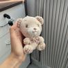Cartoon Cute Checkered Bow Teddy Bear Plush Toy Pendant For Decoration Bag