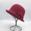 Woolen Bucket Hat Women's Autumn and Winter Bow Korean Version Versatile Japanese Dome Basin Hat British Retro Top Hat Tide