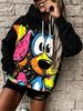 Fashionable women's loose casual street style hooded sweatshirt, loose casual, fashionable top