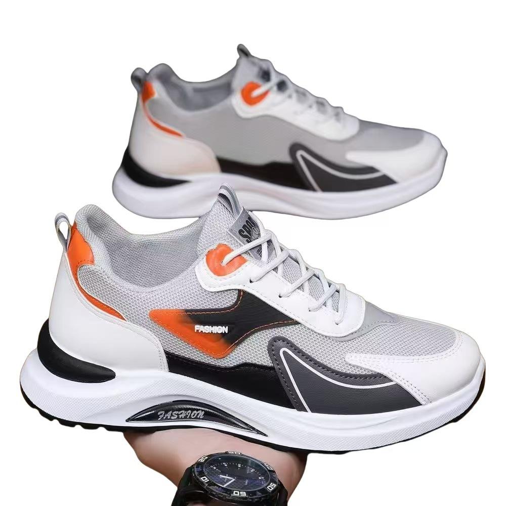 Spring and autumn new leather sneakers, light platform running shoes and casual dad shoes