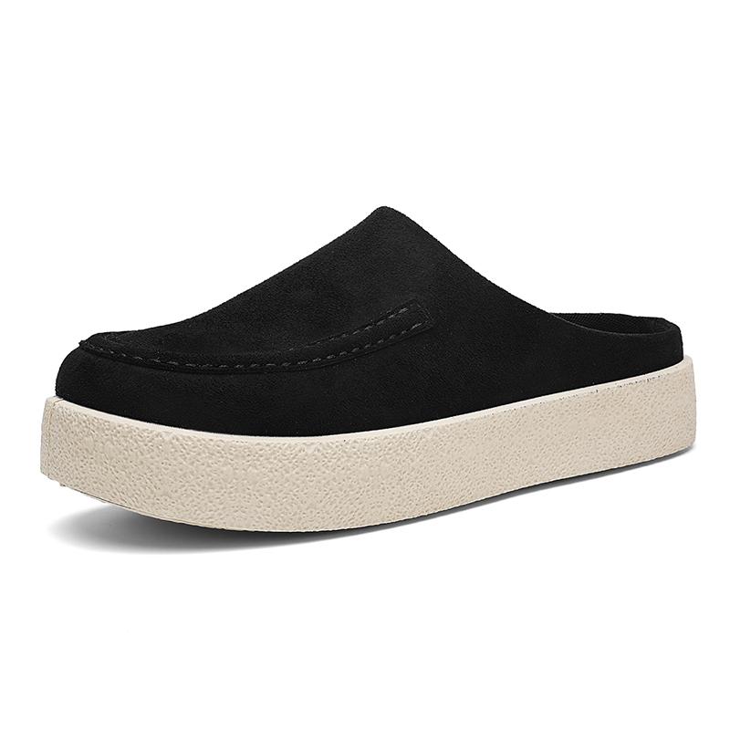 

Platform Half Shoes for Men Mules Semi-Drag Loafers Slippers Open-back Casual Shoes Backless Male Slides Sandal Slip On Flats 39