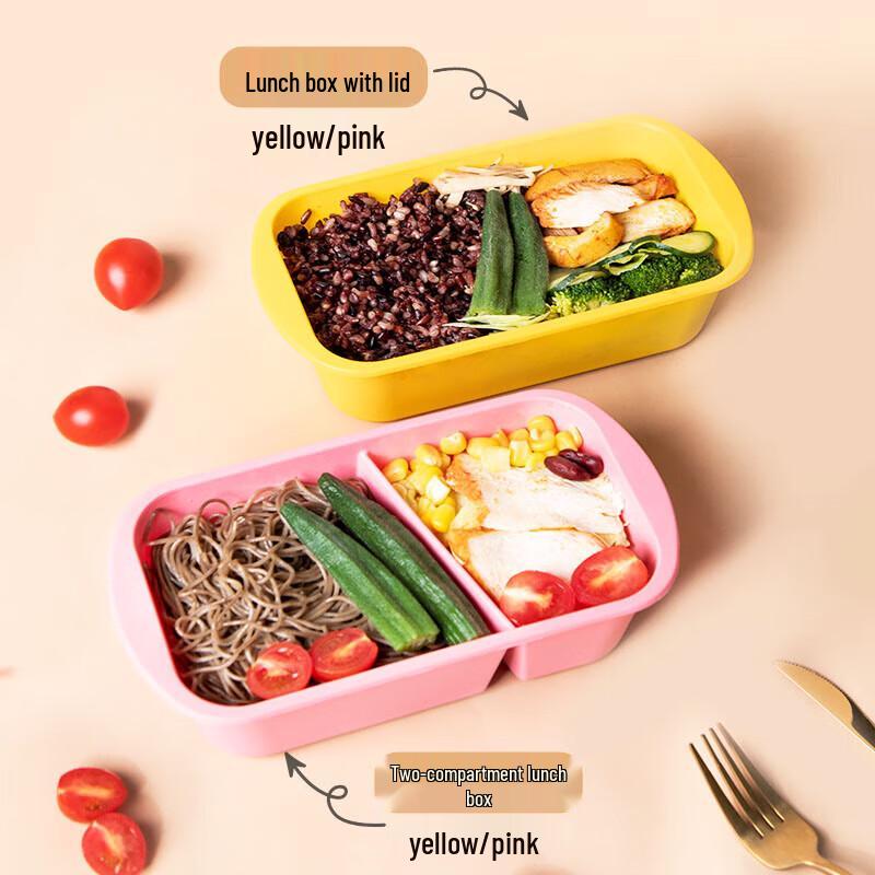 Disposable Plastic Bento Box with Lid, 1000ml (20-Pack)