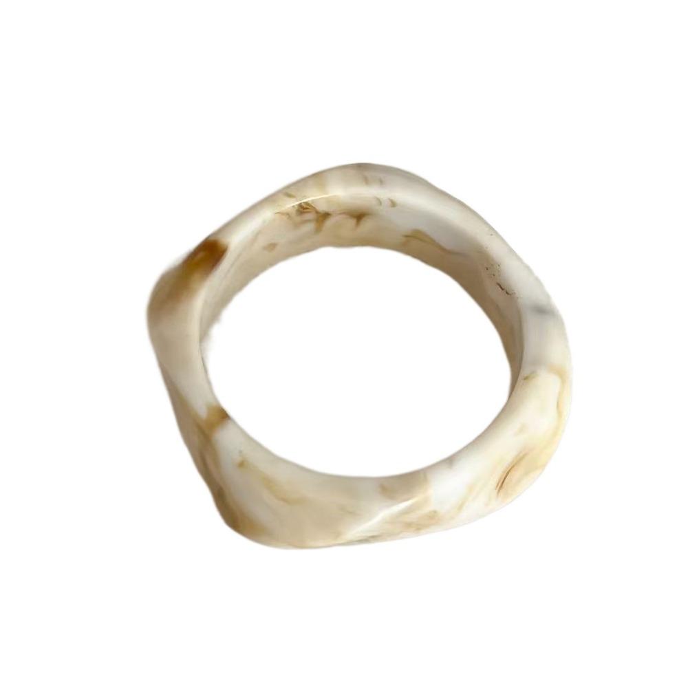 Bohemian Acrylic Bangle Smudging Retro  Hand Ring Creative Irregular Wide Bracelet  Gift