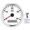 85mm Pointed Boat Tachometer LCD Digital 4000RPM with Red Backlight IP67 Waterproof 12V 24V
