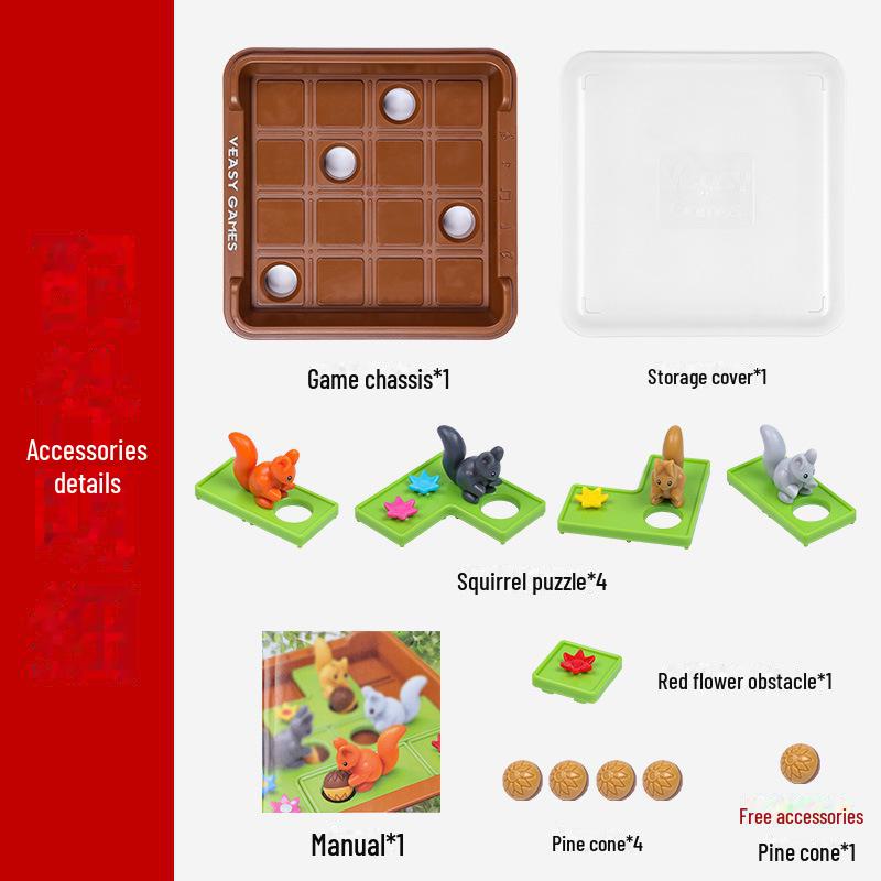 

Логическая головоломка «Толкай белку»: Фруктовая стратегическая игра для детей 4+