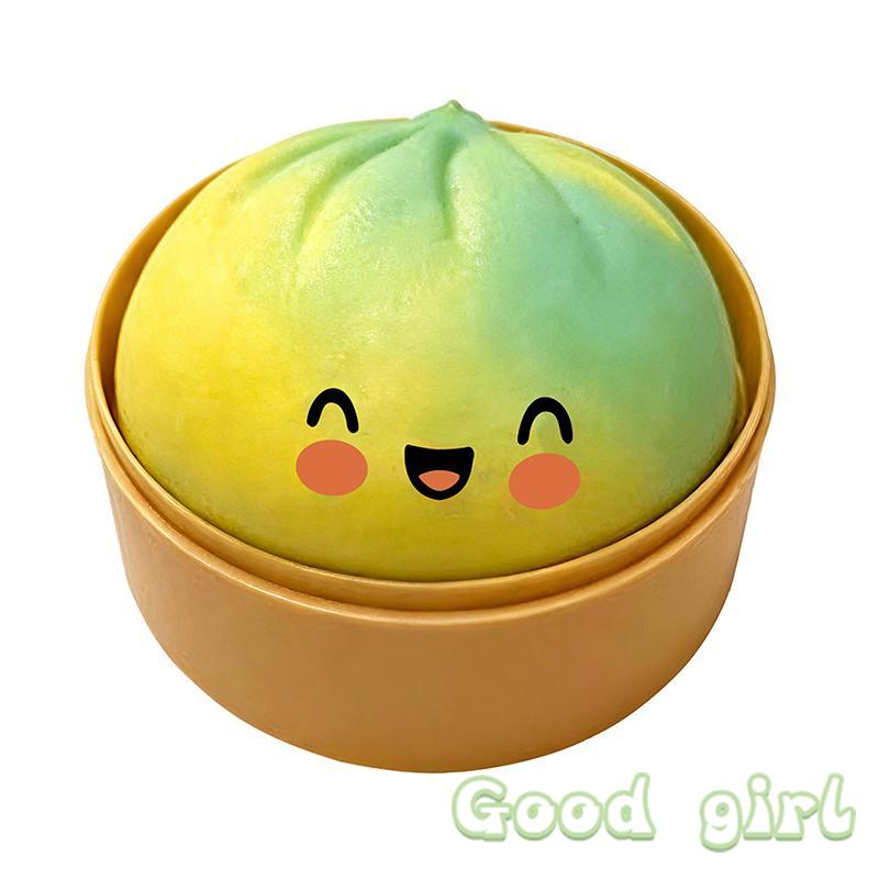* Sale.Cute Steamed Bun Squeeze Toy Stress Relief Simulated Bun Ornament For Anxiety Relaxation In Office Or Home
