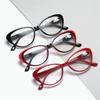 Spring Legs Cat Eye Farsighted Eyeglasses Women Black Red Frame Presbyopic Spectacles +100 to +400