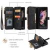 Business Flip Leather Phone Case For Samsung Galaxy Z Fold 7 6 5 4 S25Ultra S24 FE S23 S22 S21 S20 Plus Zipper Wallet Card Cover