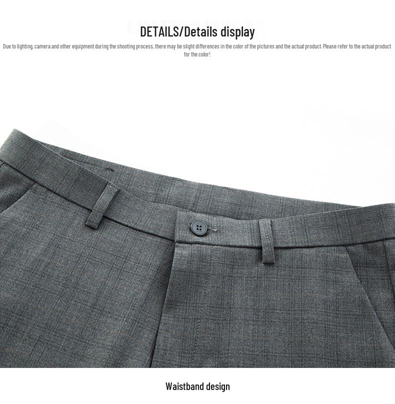 2026 Men's Slim Fit Cotton Linen Plaid Cropped Pants - Spring/Summer Korean Style Casual Wear