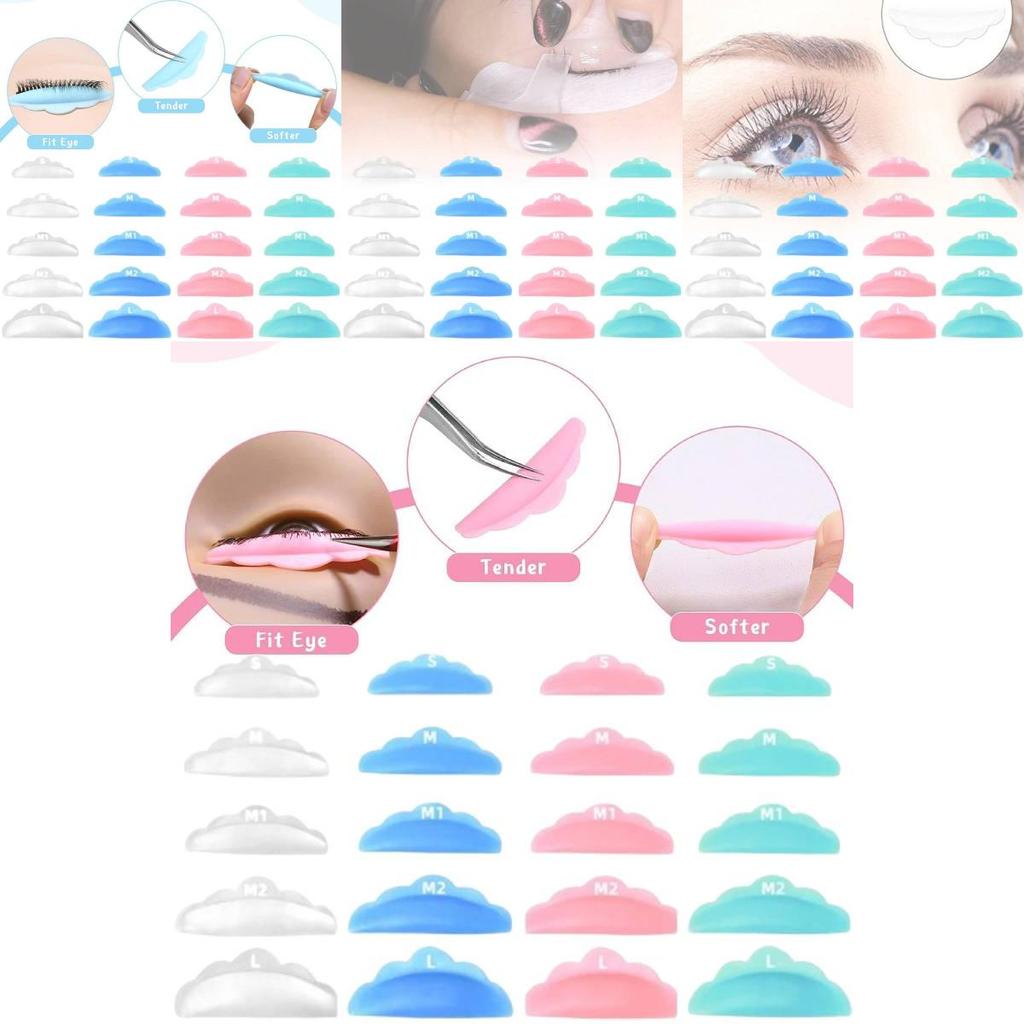 High-quality Silicone Eyelash Curling Pads Set Of Five Pairs In Assorted Colors For Perfect Lash Curls