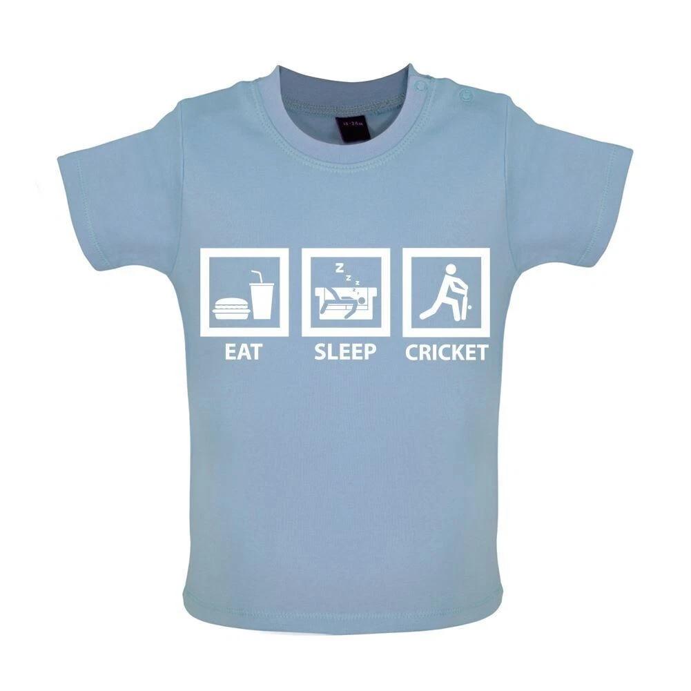 Eat Sleep Cricket - Kids T-Shirt Tees Top - World Cup Ashes Reader Bat Love 120