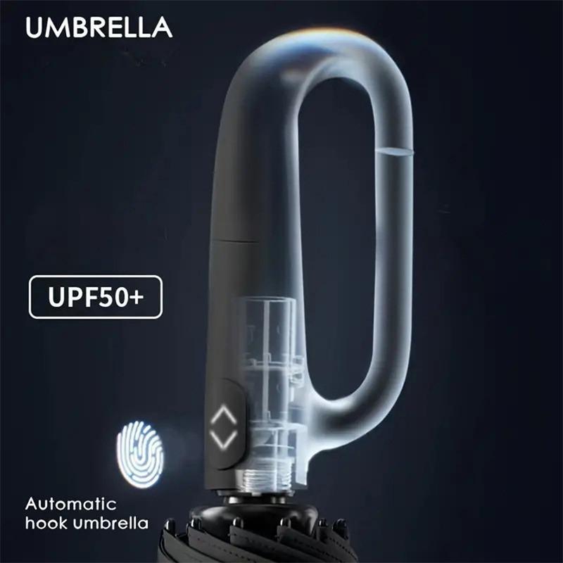 Extra Large Reinforced Wind-resistant Rain-resistant Dual-purpose UV-resistant Fully Automatic Ring-buckle Umbrella