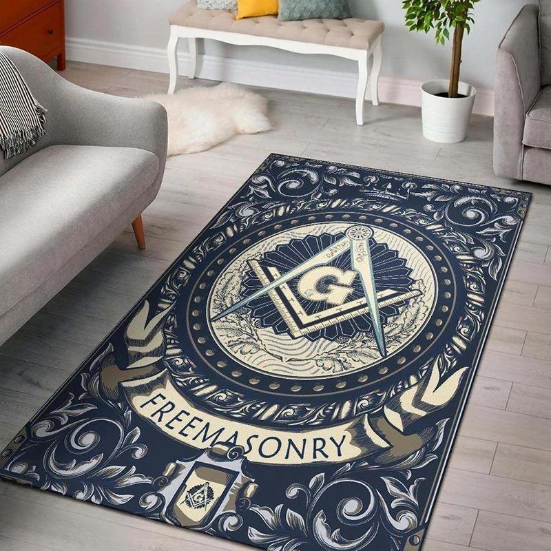 Freemasonry Carpet Masonic Rug Floor Mat Carpet Regtangle Living Room Carpet Bedroom Carpet Home Anti-Slip Carpet Door Mat