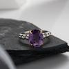 S925 Sterling Silver Natural Citrine Amethyst Topaz Color Treasure Ring Women'S Earrings Jewelry