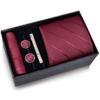 Fashion Handkerchief Wide Tie Sets Tie Clip Pocket Squares Cravat Business Classic Cufflinks Clip Box Men