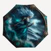 Oceanic Elegance: Mystical Sea Goddess Wall ArtUmbrella, Portable 3-Fold Compact Umbrella,Christmas Gift ES660