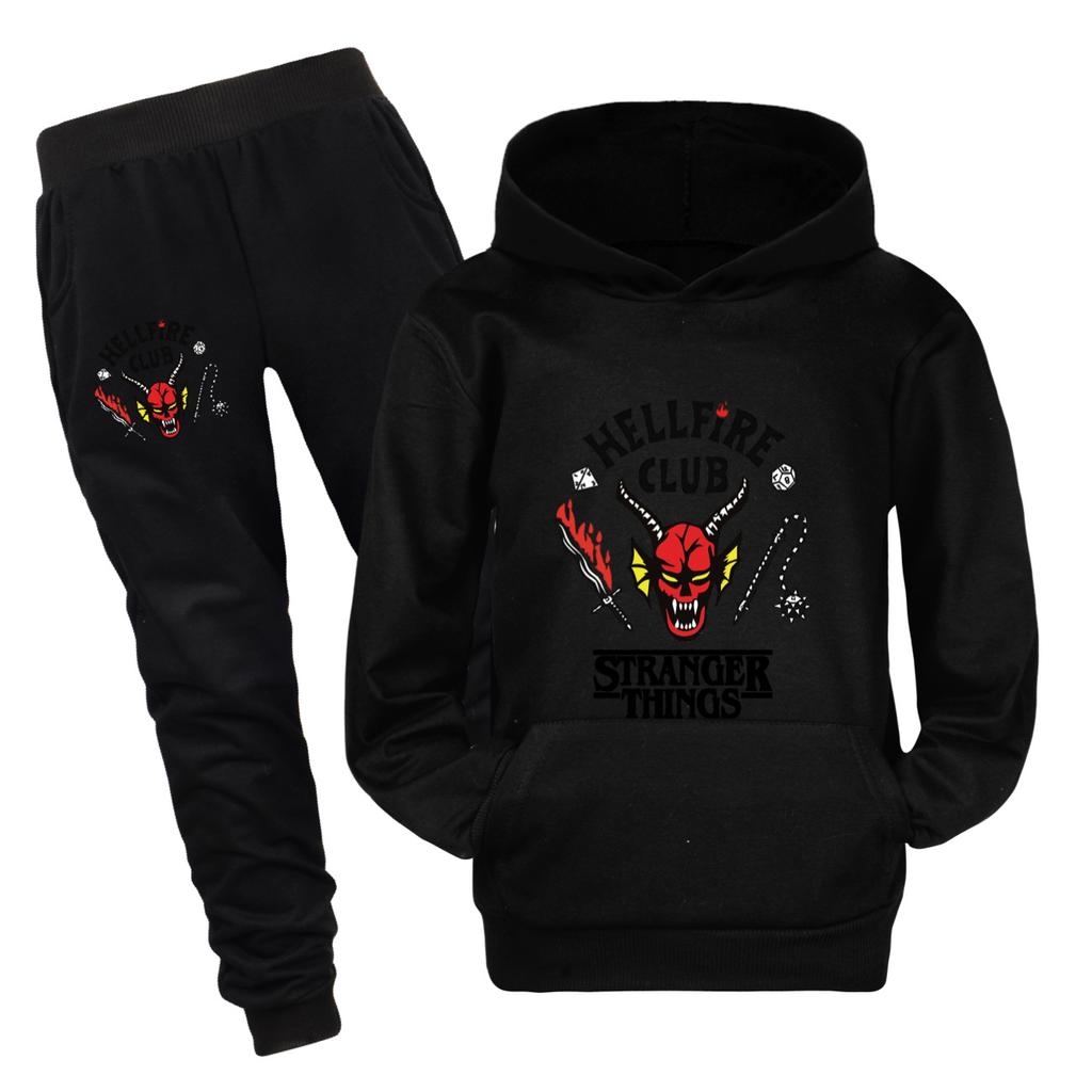 Children's Hooded Sweater Casual Suit Fashionable Loose Clothing Sets Girls