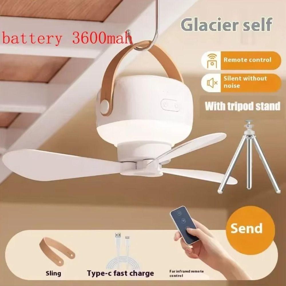 

Wireless Portable Ceiling Fans Hanging Hook Tent Ventilator Cooler Outdoor Camping Fan for Home 3600mAh білий