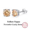 ORSA JEWELS 925 Sterling Silver Birthstone Stud Earrings for Women Sparkling Heart Cut CZ Small Earrings Birthday Gift APE32
