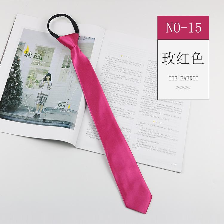 

Однотонный галстук Женская студенческая форма Японский узел без завязывания Колледжный стиль Рубашка Ленивый короткий галстук на молнии