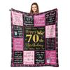80. Geburtstag Geschenkdecke Druck Weiche und Bequeme Flanelldecke für Sofa Bett Wohnzimmer