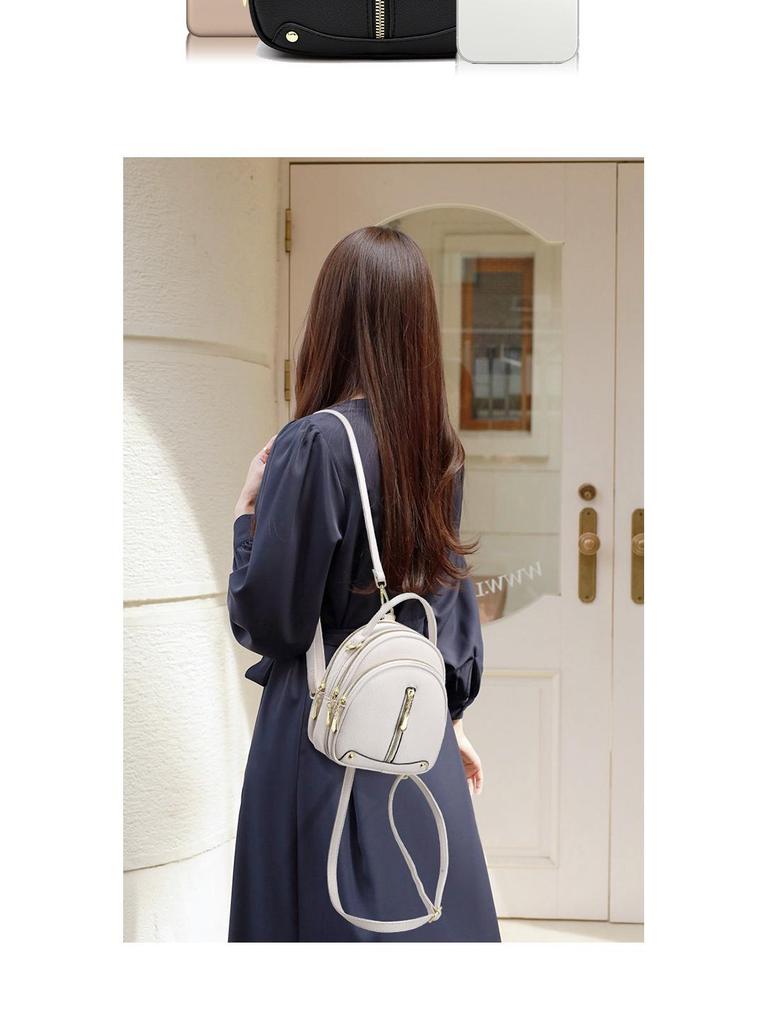 2023 Trendy Korean Style Small Backpack: Simple, Versatile Round Women's Shoulder & Crossbody Bag